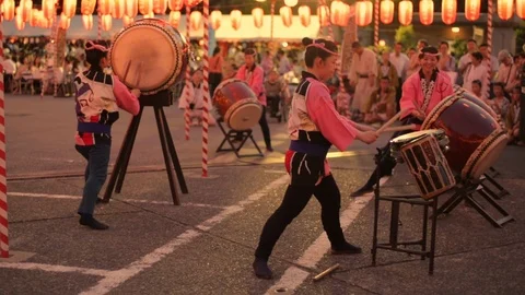 Taiko drummers Stock Footage 85588384
