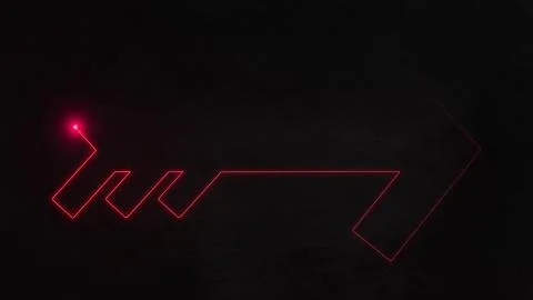 Tail arrow in red laser effect with ray mp4 video 스톡 일러스트