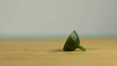Tail of cucumber on the table in the kitchen Stock-Footage 128917736