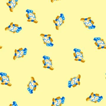 Tail cute monster isometric icon seamless pattern Ilustração Stock