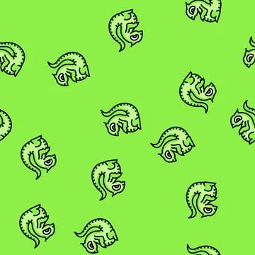 Tail cute monster vector seamless pattern Ilustração Stock