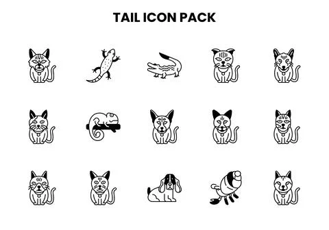Tail DuoTone Graphics Icons Pack Stock Illustration