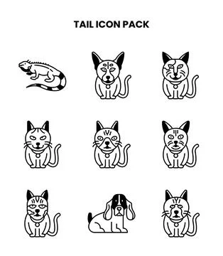 Tail DuoTone Scalable Icons Pack Stock Illustration