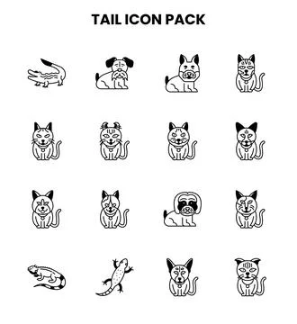 Tail DuoTone UI Icons Pack Stock Illustration