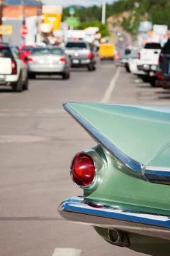 Tail fin on Route 66 Stock Photos