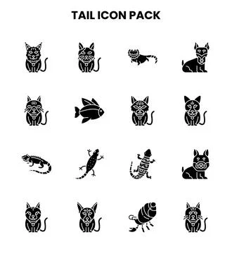Tail Glyph Scalable Icons Pack Stockillustratie