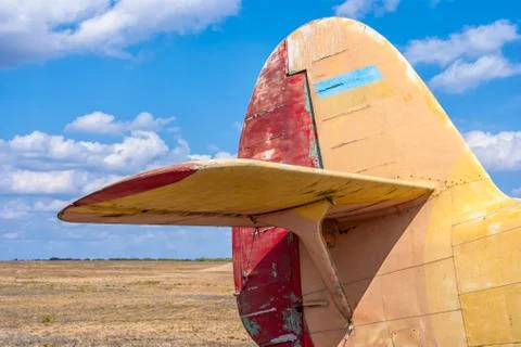 The tail part of the old plane Stock Photos