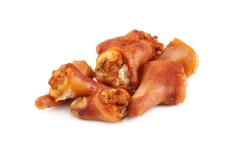 The tail pig cooked on a white background Stock Photos