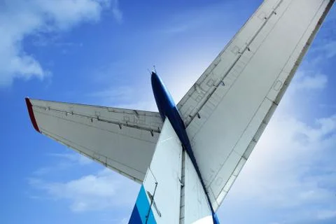 The tail of the plane. Stock Photos