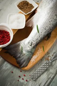 Tail of salmon Stock Photos