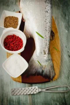 Tail of salmon Stock Photos