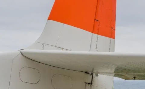 Tail section of small aircraft Stock Photos