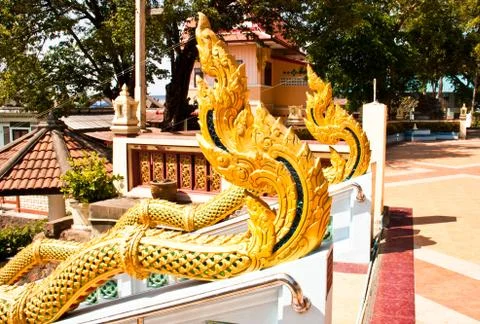 The tail of the serpent statue Stock Photos