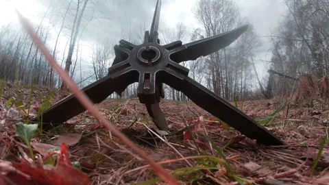 The tail stabilizer of an armor-piercing projectile. Ukraine. 스톡 동영상 270968607