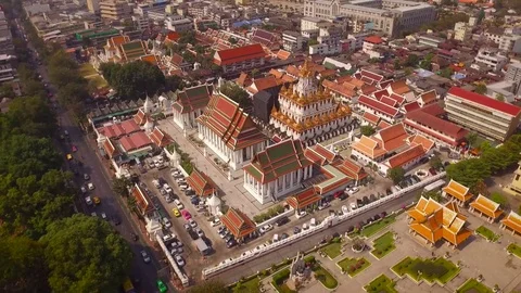 Tailand Temple Aerial shoot Stock Footage 83664877