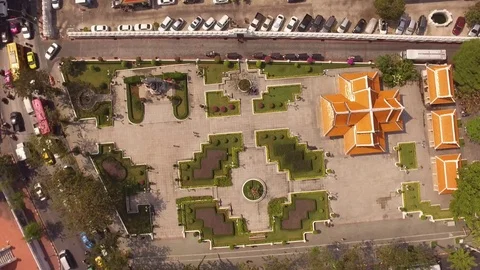 Tailand Temple Bird view Stock Footage 83664872