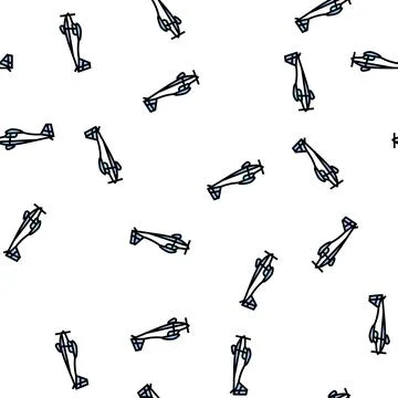 Taildraggers airplane aircraft vector seamless pattern Stock Illustration