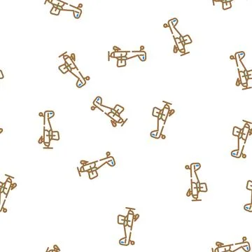 Taildraggers airplane aircraft vector seamless pattern Stock Illustration