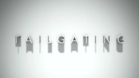 Tailgating 3D title animation with shadows on a white background Stock Footage 297013618