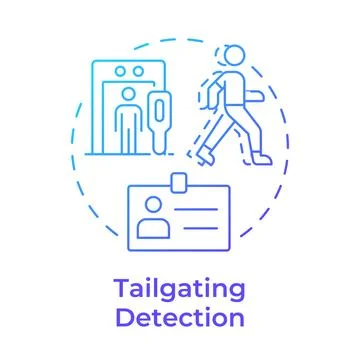 Tailgating and piggybacking blue gradient concept icon Stock Illustration