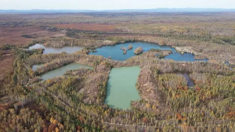 Tailings dump left after gold mining Stock Footage 143885774