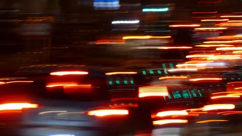 Taillights, red lights at dusk Stock Footage 100600515