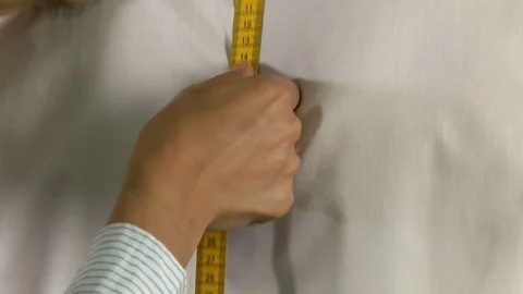 Tailor Back Length Body Measuring Stock Footage 72130931