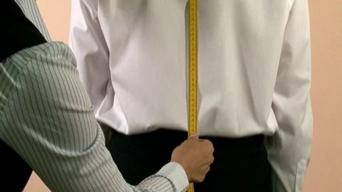 Tailor Back Length Body Measuring Stock Footage 72130982