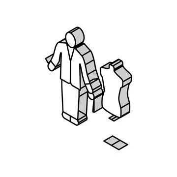 Tailor business isometric icon vector illustration Stock Illustration