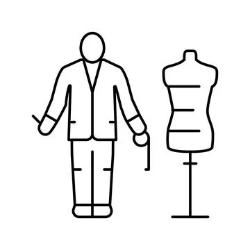 Tailor business line icon vector illustration Stockillustratie