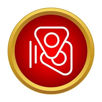 Tailor chalk pieces icon on red background Stock Illustration