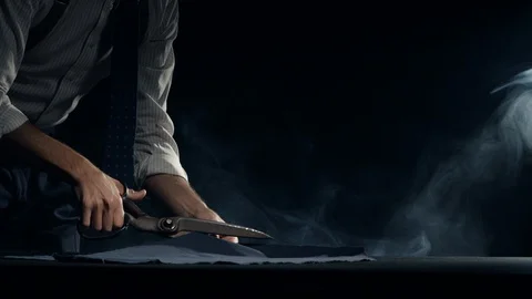 Tailor custom-made suits cinematic style 스톡 동영상 128919540