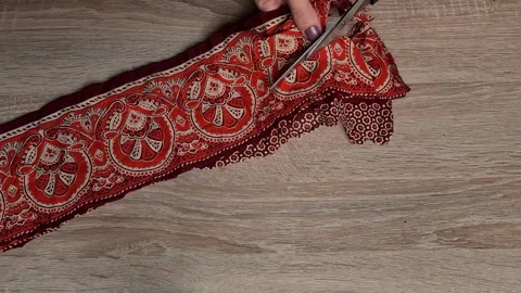 Tailor Cuts Fabric Stock Footage 154896280