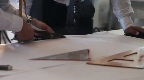 Tailor Cutting Stock Footage 43166048