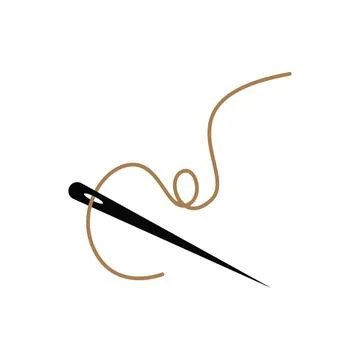 Tailor design concept  a needle and thread in an abstract style illustratio.. Stock Illustration