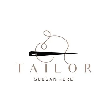 Tailor design concept  a needle and thread in an abstract style illustratio.. Stock Illustration