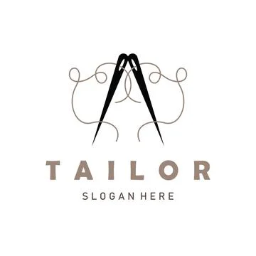 Tailor design concept  a needle and thread in an abstract style illustratio.. Stock Illustration