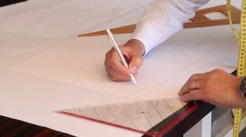 Tailor drawing Stock Footage 43166998