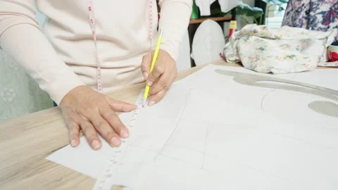 Tailor drawing Stock Footage 164652037