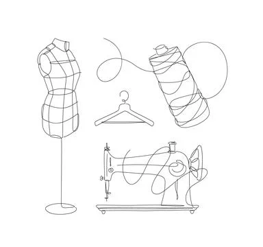 Tailor equipment set Stock Illustration