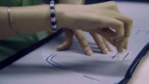 Tailor Hands Marking Pattern on Fabric with Chalk, Professional Craftsmanship Stock Footage 328307763