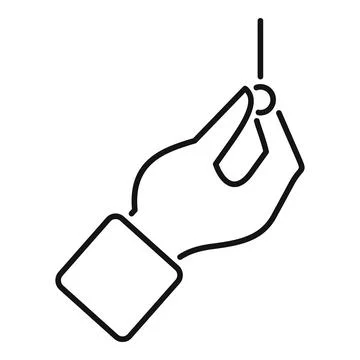 Tailor holding needle with thread line icon vector イラスト素材