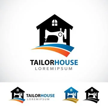 Tailor House Logo Design Template Stock Illustration