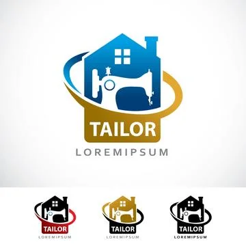 Tailor House Logo Design Template Stock Illustration