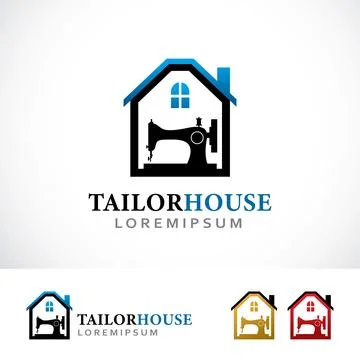 Tailor House Logo Design Template Stock Illustration