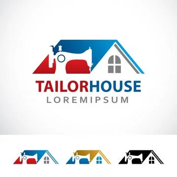 Tailor House Logo Design Template Stock Illustration
