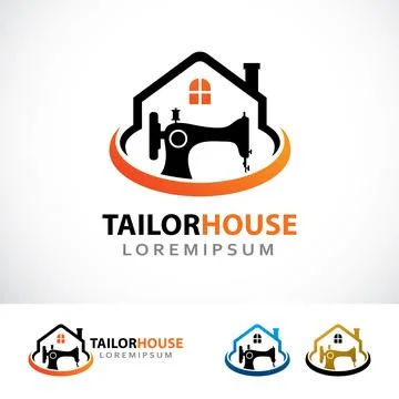 Tailor House Logo Design Template Stock Illustration