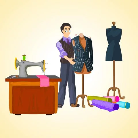 Tailor isolated illustration Stock Illustration