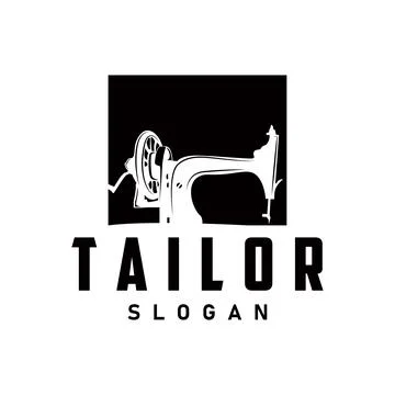 Tailor Logo, Needle and Thread Vector, Retro Vintage Simple Minimalist Old .. Stock Illustration