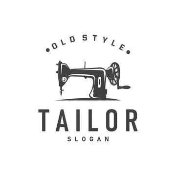 Tailor Logo, Needle and Thread Vector, Retro Vintage Simple Minimalist Old .. イラスト素材